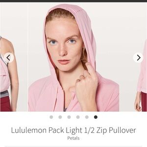 Lululemon Pink Pack Light 1/2 Zip Pullover